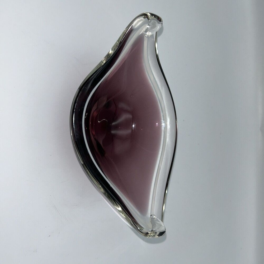 Paul Kedelv - Coquille Flygsfors Pink Purple Art Glass Bowl 1950s- 3 piece set - Picture 6 of 16